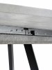Стол овальный раздвижной 120/150x80,  ЛДСП серый бетон, металл черный