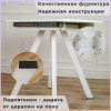 Стол овальный раздвижной 90/120x60, ЛДСП белый, металл белый
