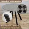 Стол круглый раздвижной 110х110/140 (Серый бетон / опоры черные)