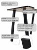 АСТЕК Стол Геймерский-110, компьютерный, игровой, письменный, для пк и ноутбука (ЛДСП Дуб Вотан, опоры черные)