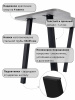 АСТЕК Стол Геймерский-110, компьютерный, игровой, письменный, для пк и ноутбука (ЛДСП Серый бетон, опоры черные)