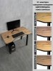 АСТЕК Стол Геймерский-110, компьютерный, игровой, письменный, для пк и ноутбука (ЛДСП Дуб Вотан, опоры черные)